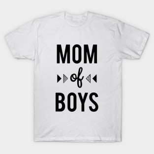 Mom Of Boys Family Heart Love Cloth Black And White Shirt Son T-Shirt